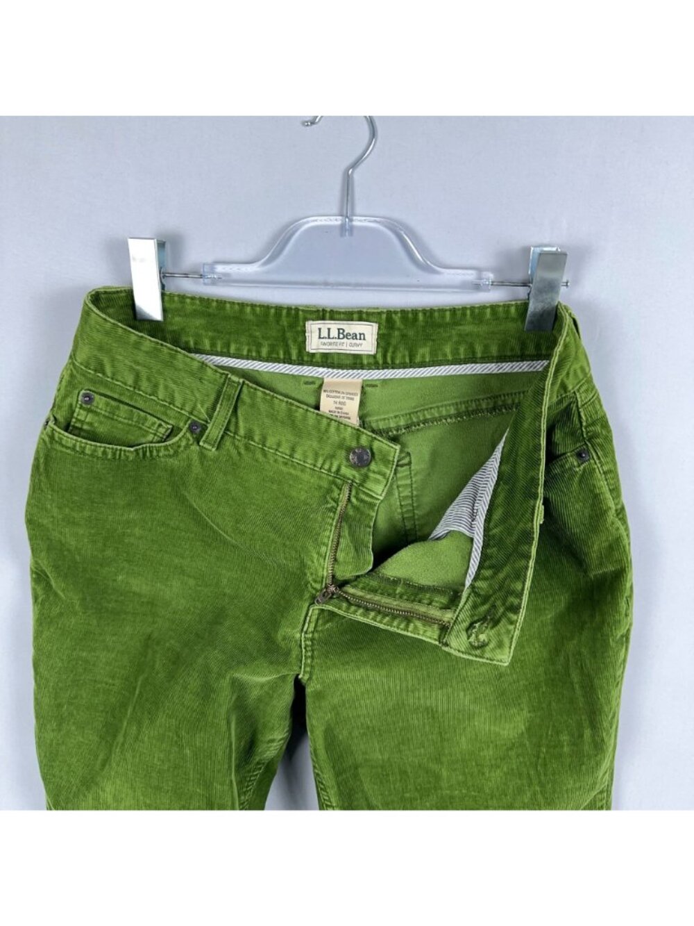 L.L. Bean Straight Corduroy Pants Favorite Fit Curvy Womens Size 14 Regular Gree - Picture 8 of 14